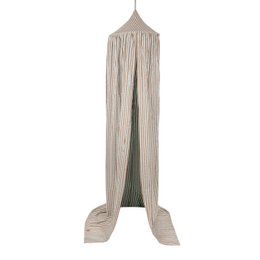 Nursery canopy with ruffle "blue and brown stripes"