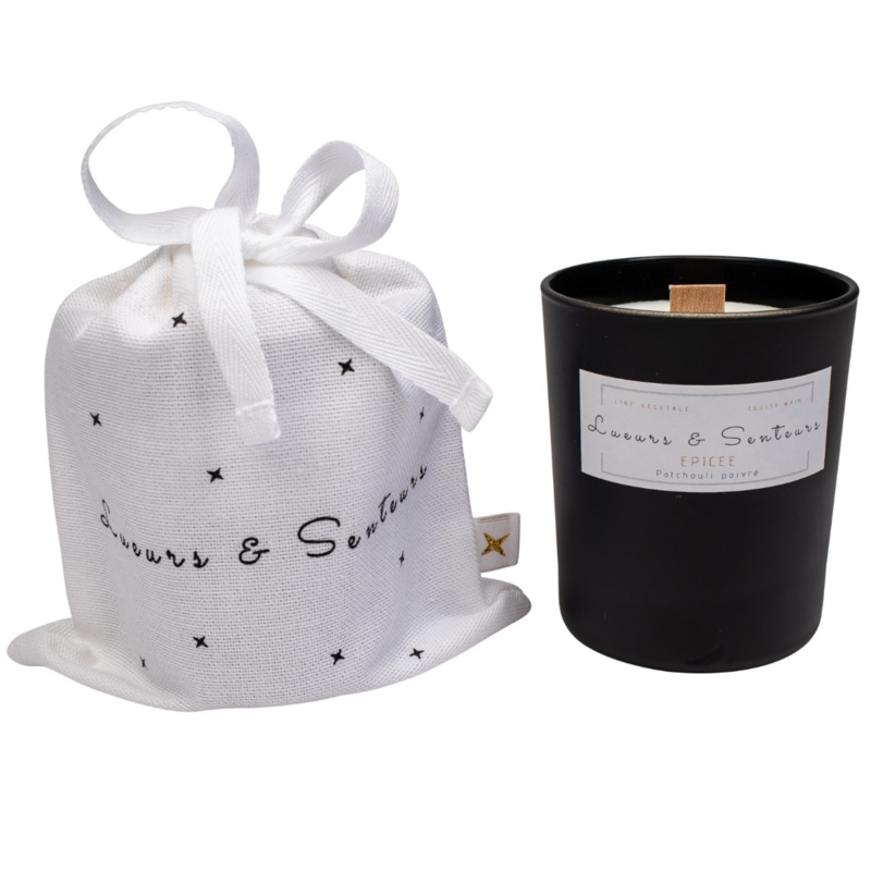 Peppered Patchouli wood wick candle