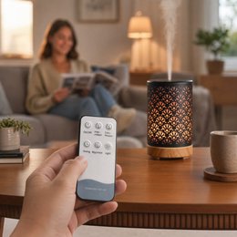 Ultrasonic Diffuser - Sofia – Diffusion of Essential Oils with Remote Control – Metal – Original Decorative Gift Idea