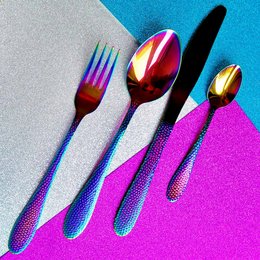 Set di posate arcobaleno 24 pezzi | acciaio inossidabile