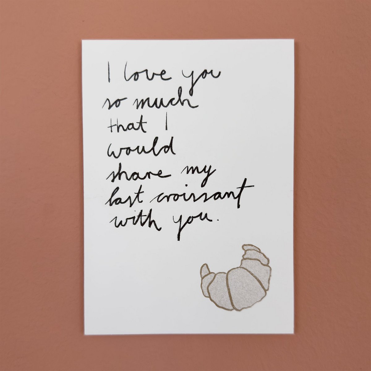 Postkort "Proof of Love: Croissant" | Kort til det ultimative bevis på kærlighed