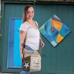 Sac bandoulière femme Sunsa. Sac à main en toile (toile) & cuir. Sac à bandoulière style vintage. Grand sac à bandoulière pour femme.