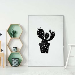Cactus Silhouette Triangle Print