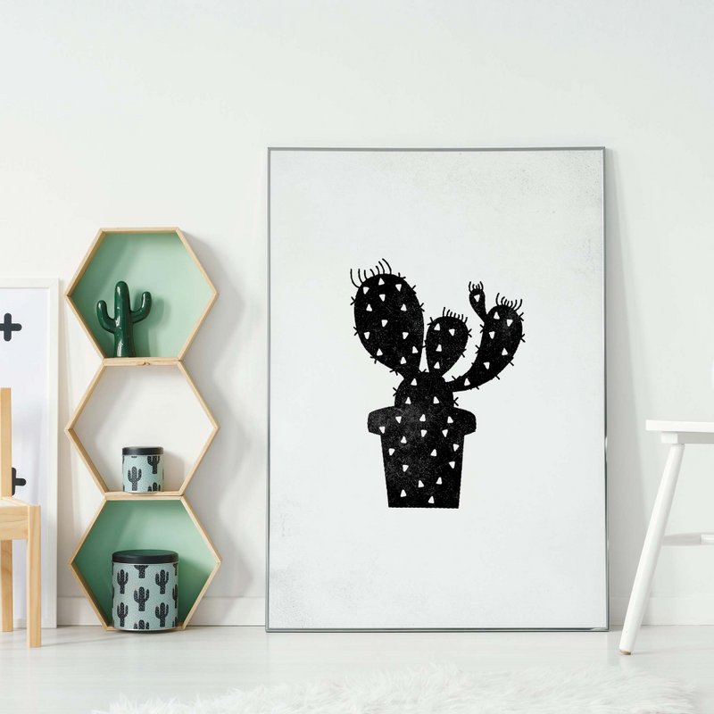 Cactus Silhouette Triangle Print