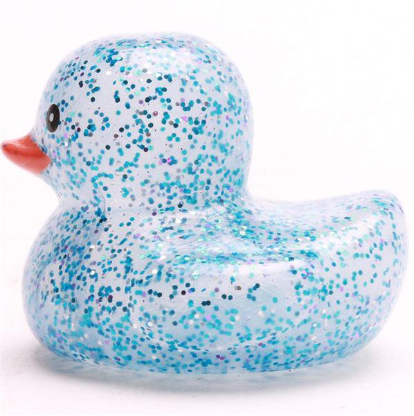 Mini Badeente Glitzer - blau - Gummiente