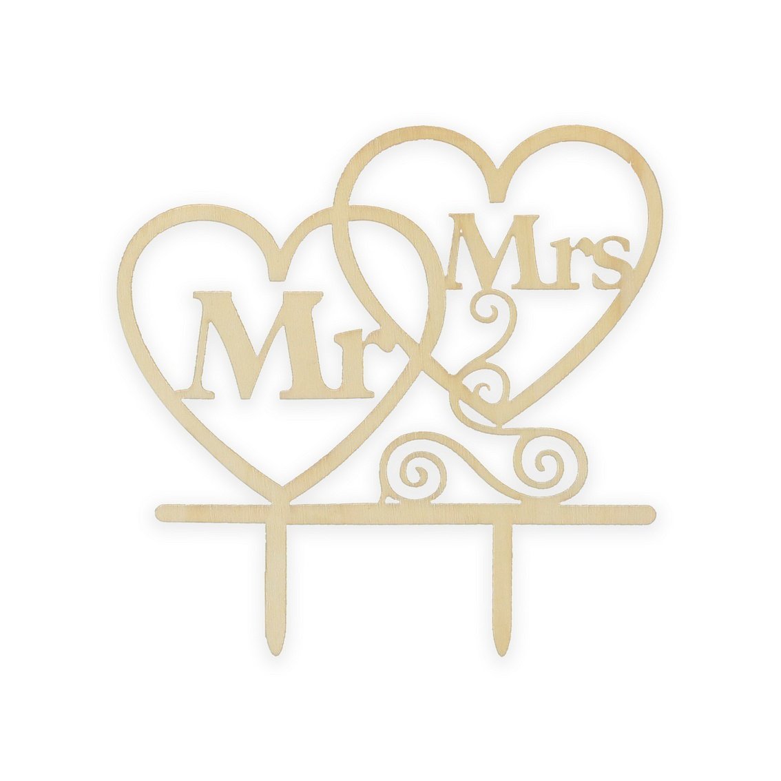 Figura tarta Mr & Mrs corazones