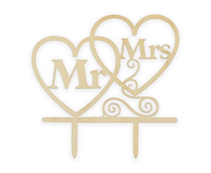 Figura tarta Mr & Mrs corazones
