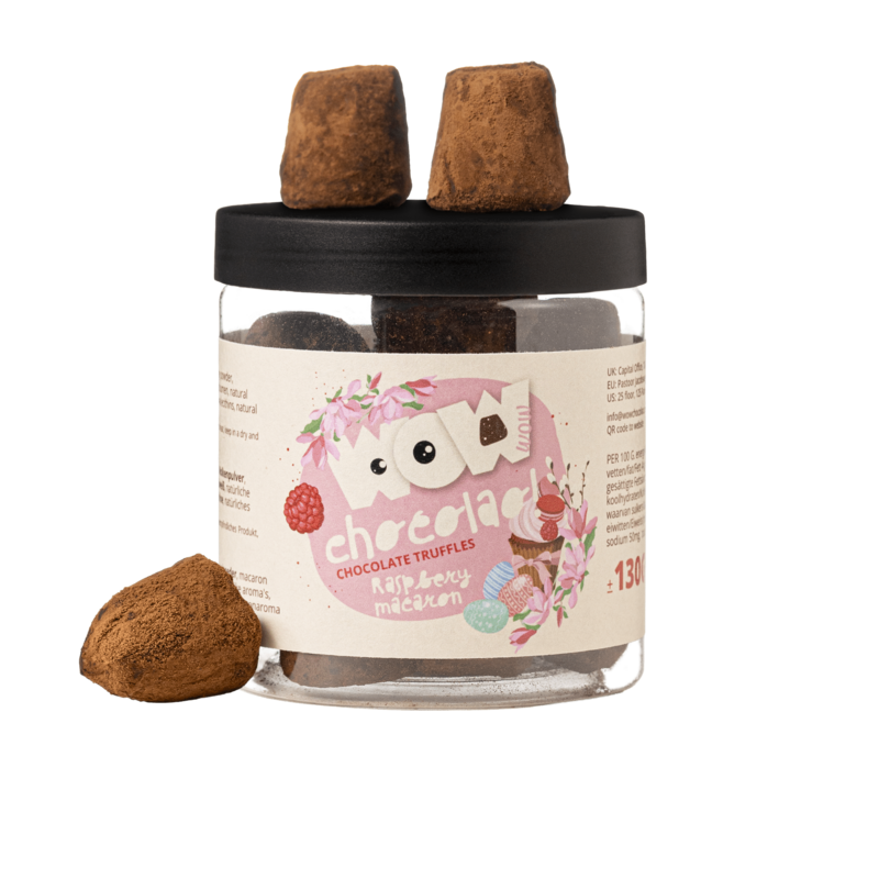 Raspberry Macaron Chocolate Truffles - barattolo di regali di Pasqua 130G