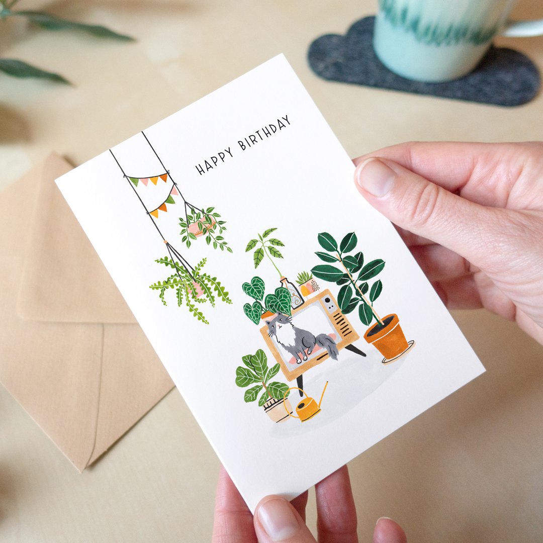 tarjeta de felicitación | Felicidades | Plantas