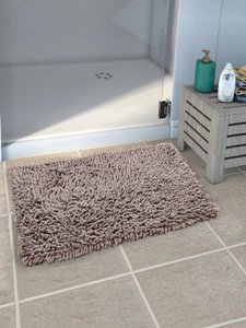 Rutschfeste Badematte aus Baumwolle, Shaggy, 40 x 60 cm | Weiche, super saugfähige, waschbare Matte für Badezimmer, Küche, Büro