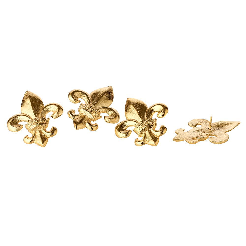 EDZARD Juego de 4 portavelas Lily, aluminio niquelado color oro, altura 6,5 cm