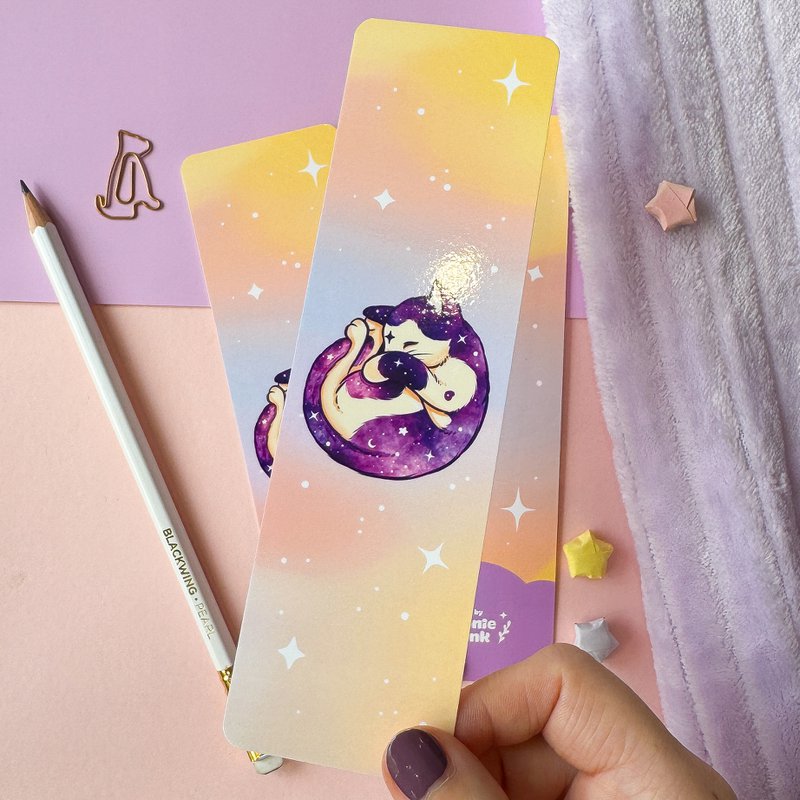 Galaxy Cat lamineret bogmærke