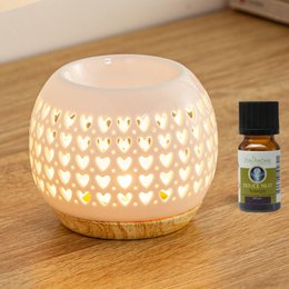 Burnt Ceramy Heart Parfume - Lakeret keramisk stearinlys - Diffusion Duftende voks, essentielle olier - Gaveideeindretning