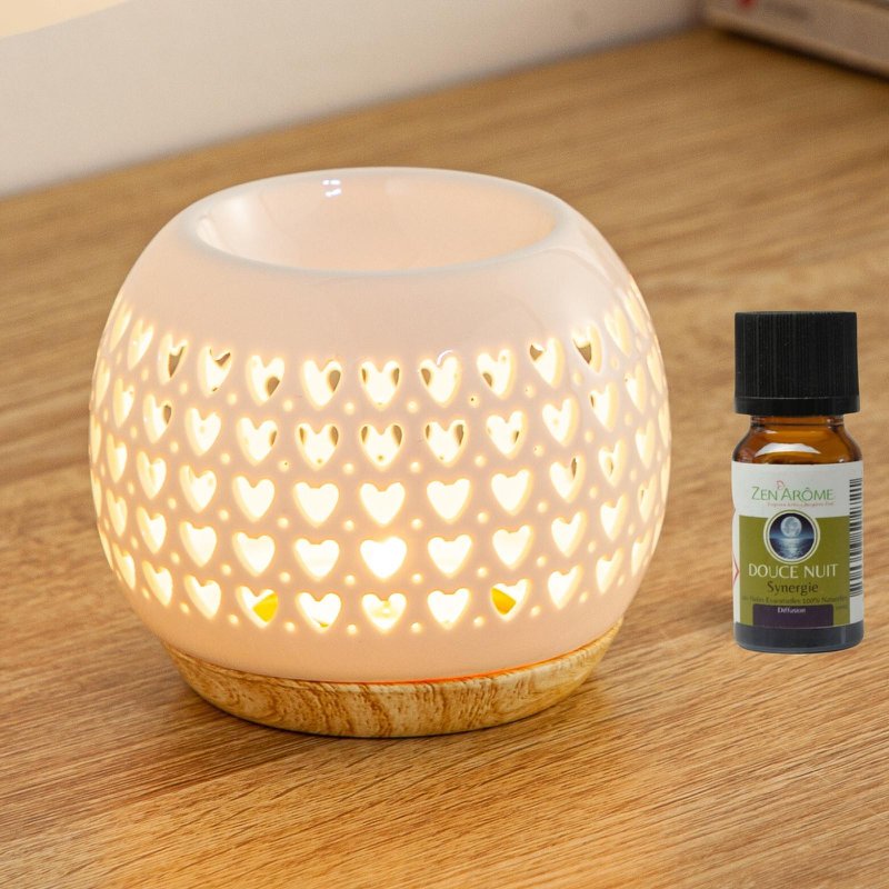Burnt Ceramy Heart Parfume - Lakeret keramisk stearinlys - Diffusion Duftende voks, essentielle olier - Gaveideeindretning