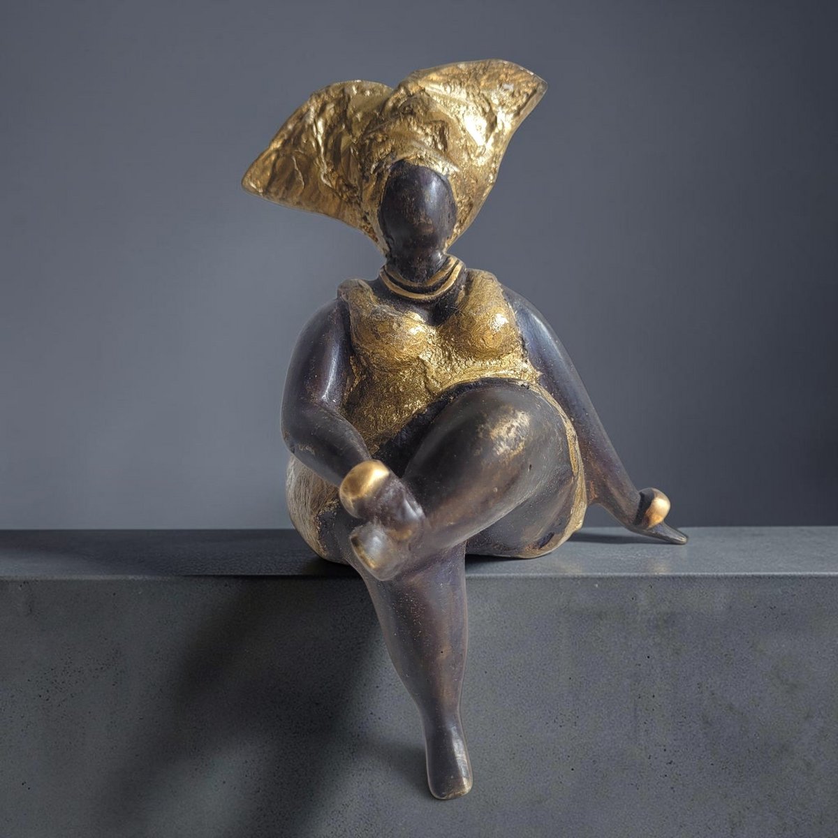 Bronze sculpture "Bobaraba Yolanda" by Hamidou | Size S (14cm 500g) | unique
