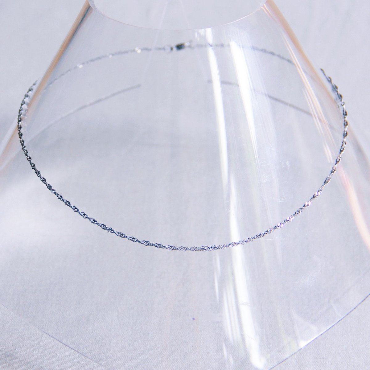 Petit collier torsadé acier inoxydable – argent