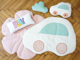 Oreiller Nuage en Velours pour chambre de bébé "Menthe"