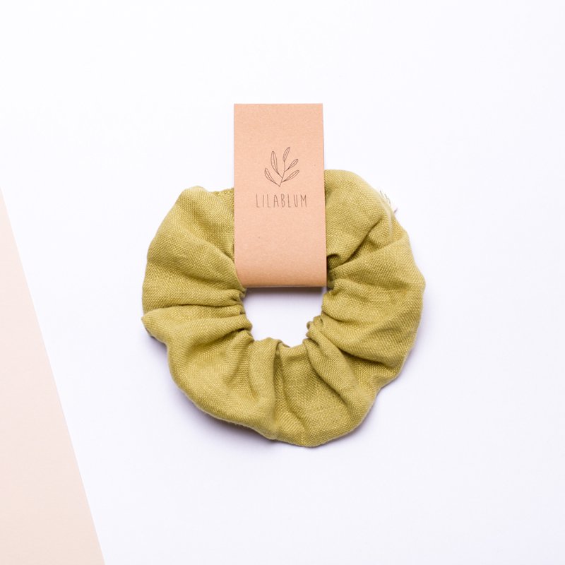 Scrunchie lavet af økologisk hør, vegetabilsk farvet