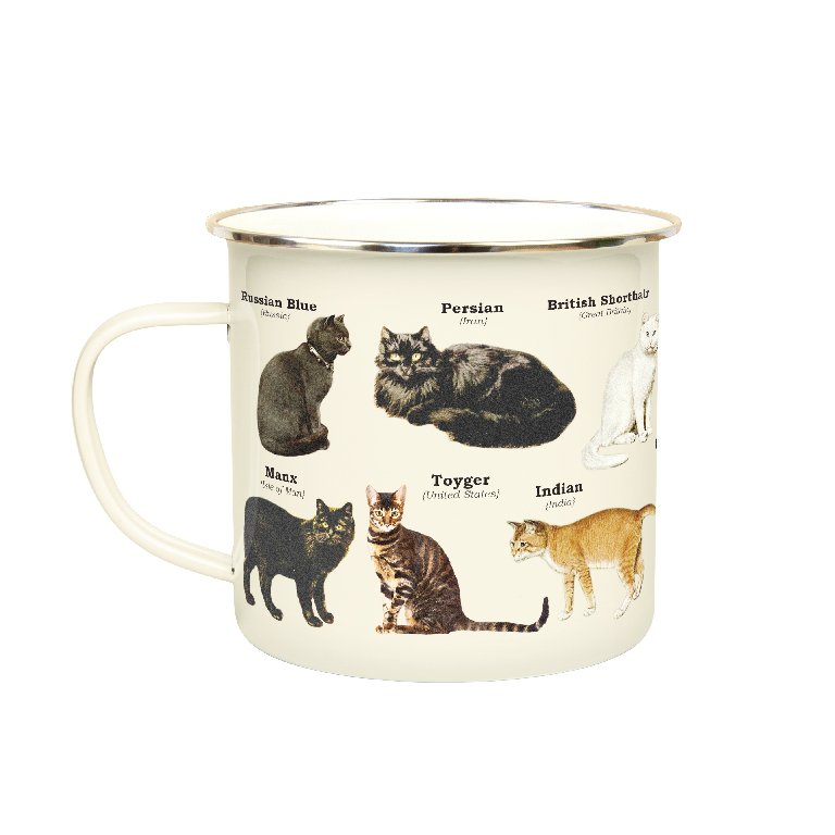 Geschenk Republik Mok Emaille - Emaille Becher - Katzen