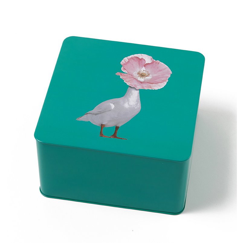 Diva square metal tin box