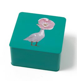 Diva square metal tin box