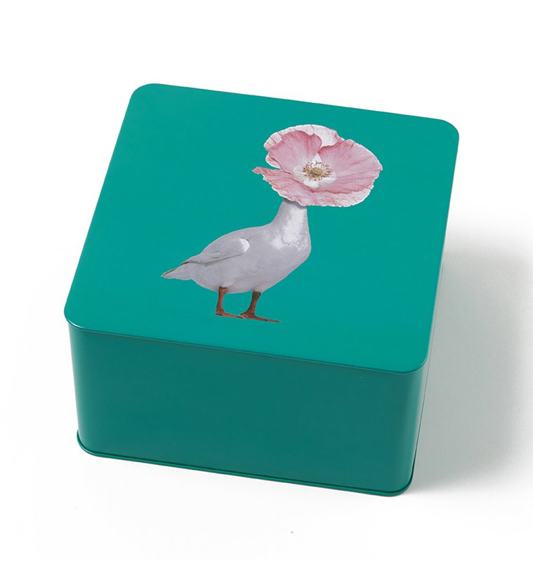 Diva square metal tin box