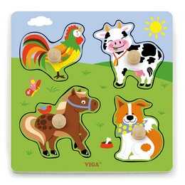 Rompecabezas de botones - Animales de granja