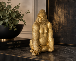 Decorative golden resin gorilla H23x16x13