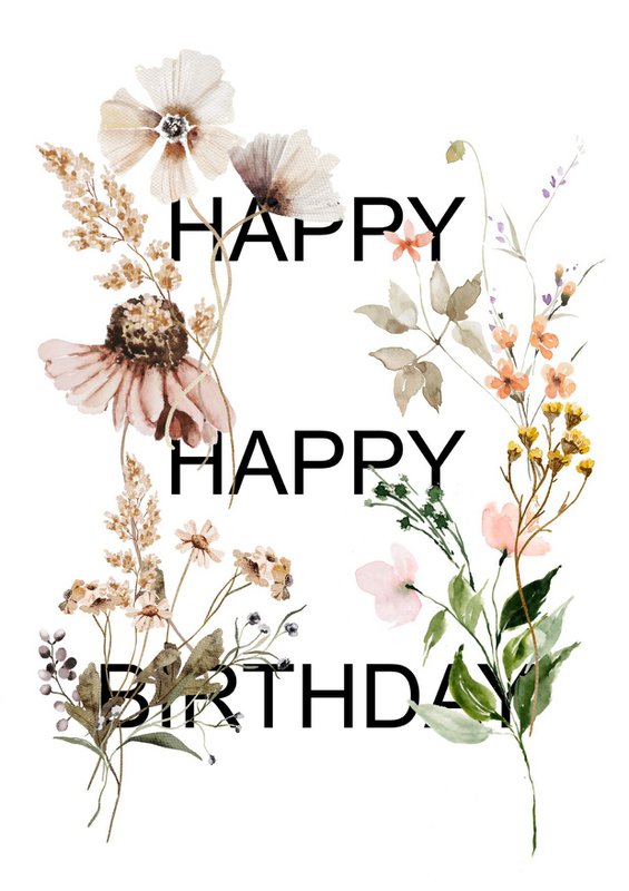 Sustainable card - Happy Happy Birthday