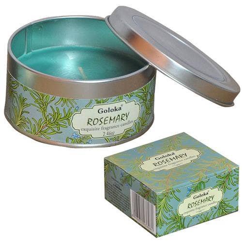 Goloka Boite à bougies en cire de soja et romarin