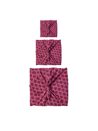 Furoshiki 3-formaatbundel - enkelzijdig - bordeauxrode bogen - FabRap