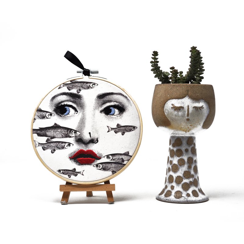 Fornasetti Portraits 15cm – Embroidered Wall Art Retail Starter Pack (7pcs)