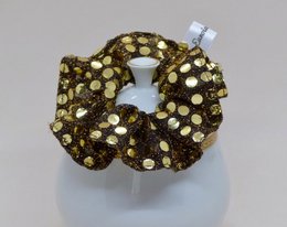 Pailletter scrunchie guld
