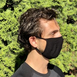 Sports mouth cap washable 2-layer Black