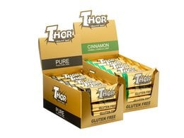 Gluten-free, cinnamon-flavored snack bars made with wholesome ingredients like oats, nuts, and seeds. Rectangular shape with a golden-brown color.