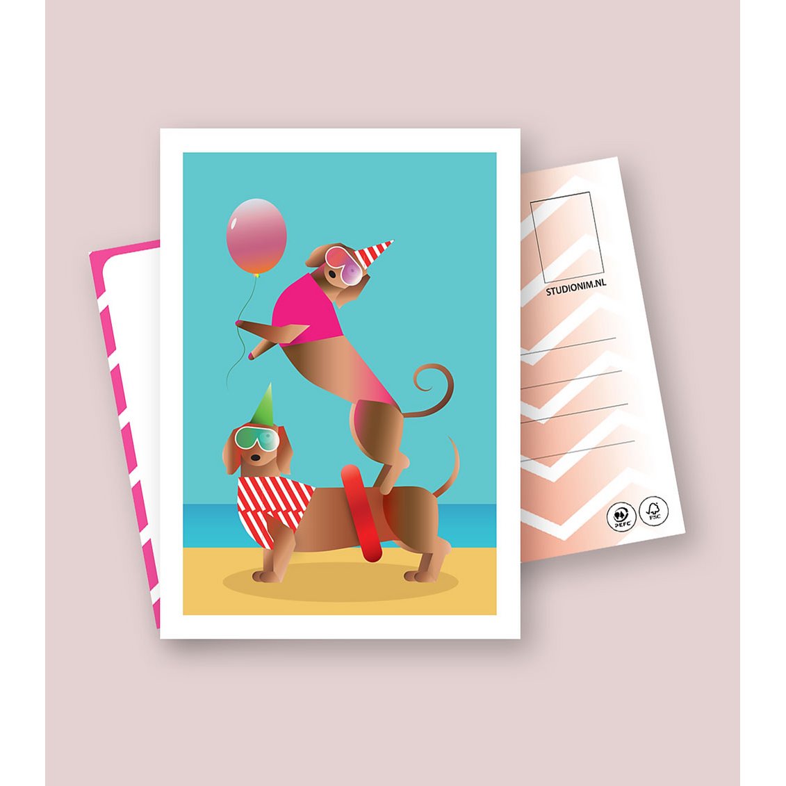 PARTY TECKELS | FSC® postcards | Dutch Design
