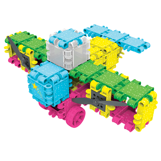 Clics building blocks– DURABLE TOYS made of RECYCLED PLASTIC (Made in Belgium)- Glitter building set 8 in 1