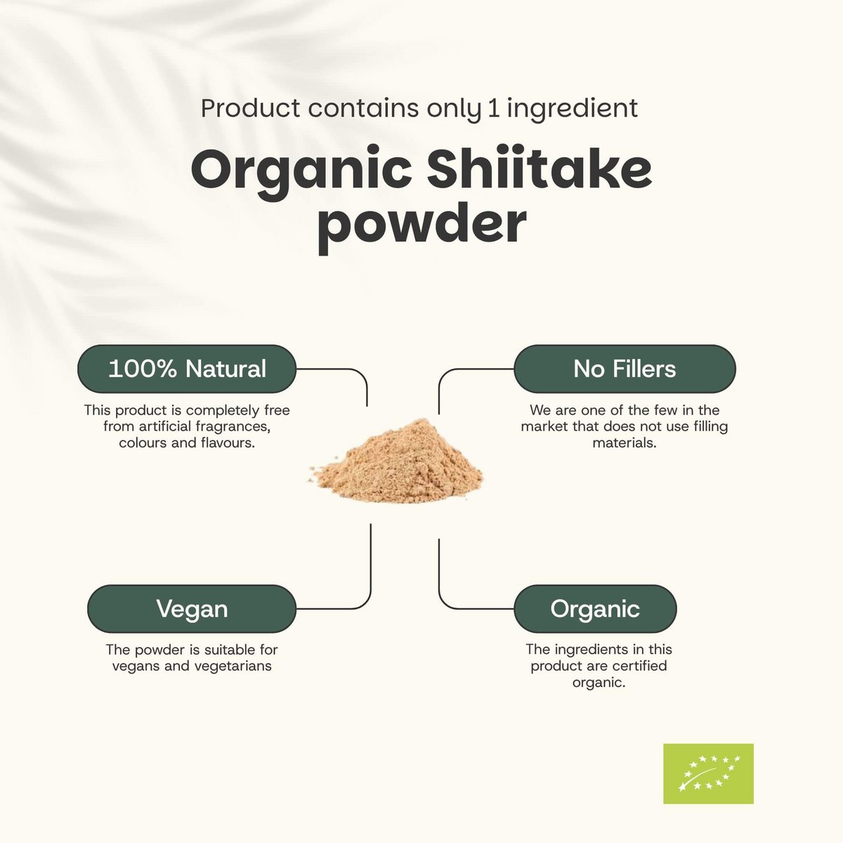 Shiitake Powder Organic -  60 Grams