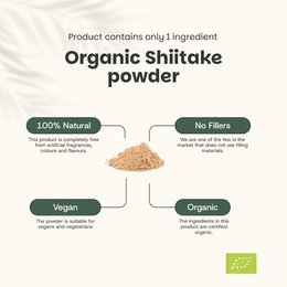Shiitake Powder Organic -  60 Grams