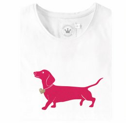Camiseta de chicas Trachten con perro salchicha