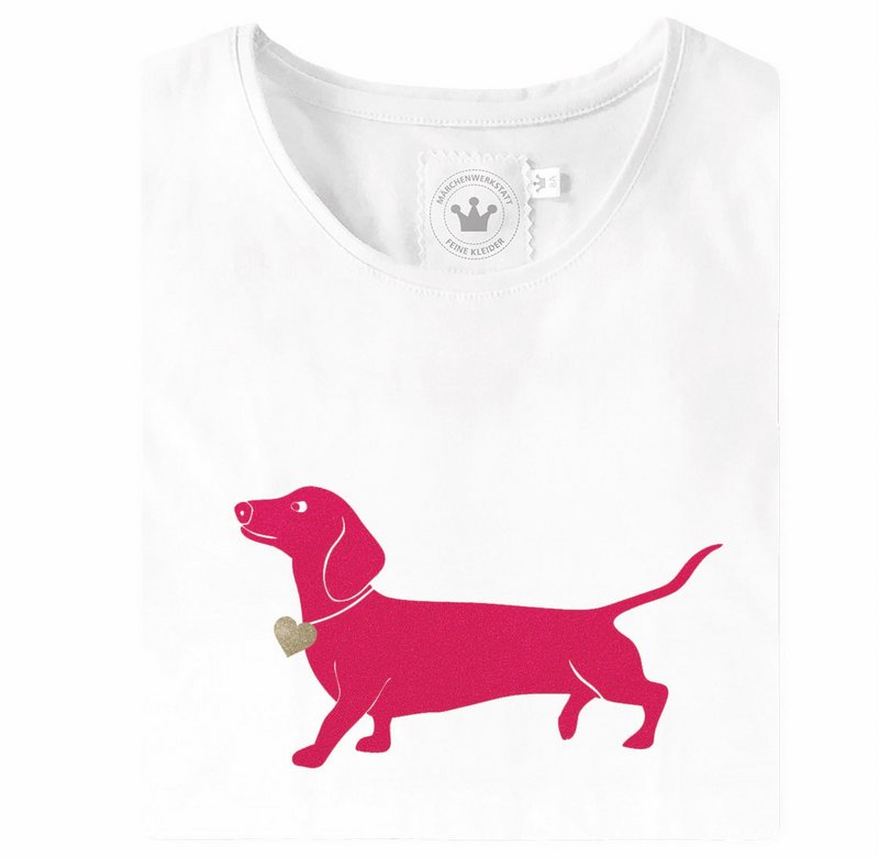 Camiseta de chicas Trachten con perro salchicha