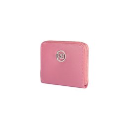 RB1086BS | Damenbrieftasche mit Reißverschluss, hergestellt in Italien aus echtem Saffiano-Leder. Pfingstrosenfarbe