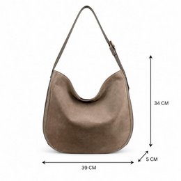 Leren Hobo-schoudertas met gespleten leren voorkant 58071