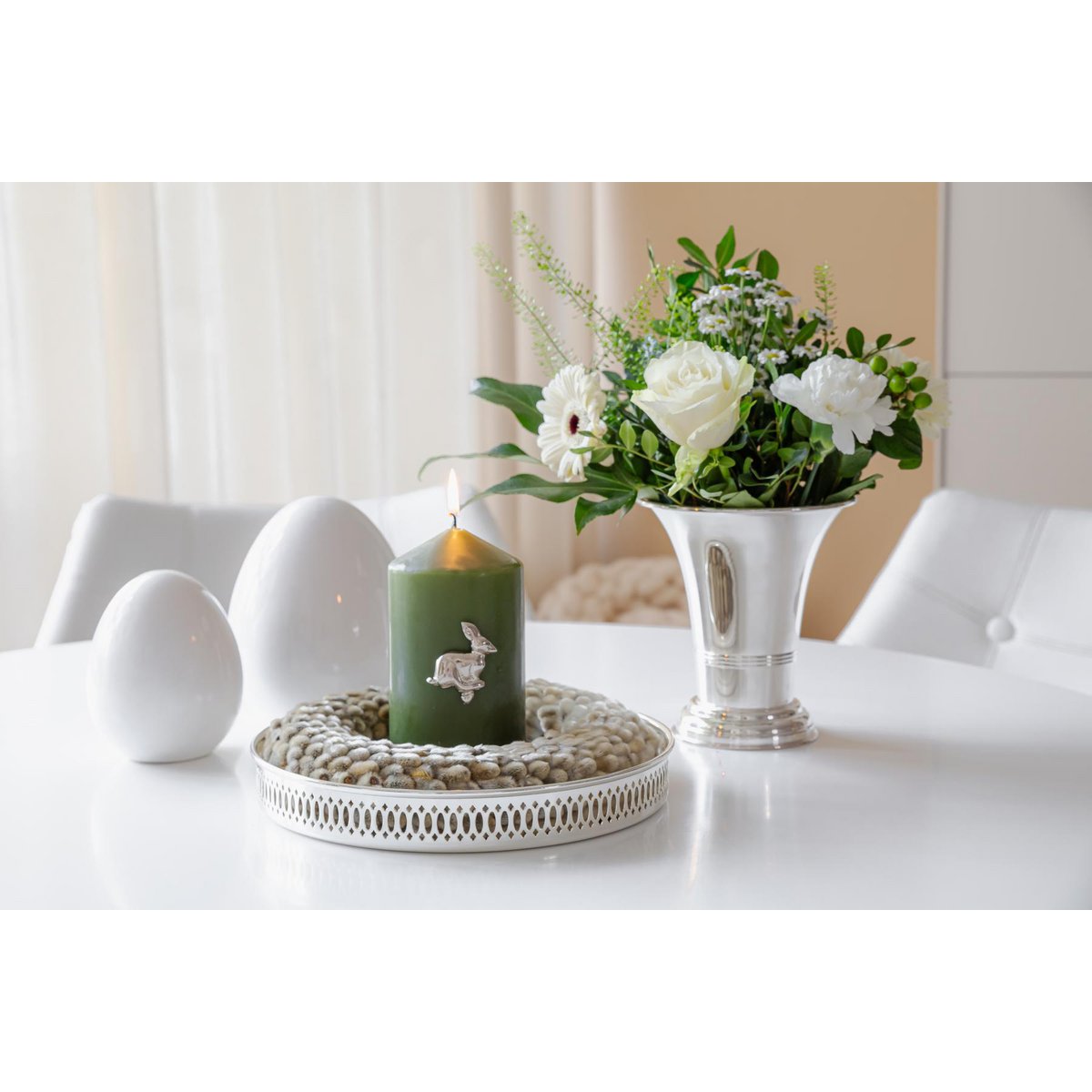 Taca galerii EDZARD taca Coro, okrągła, elegancka posrebrzana, odporna na matowienie, ø 23 cm, wysokość 3,5 cm