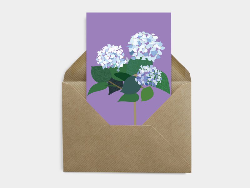 Carte postale florale - Hortensia