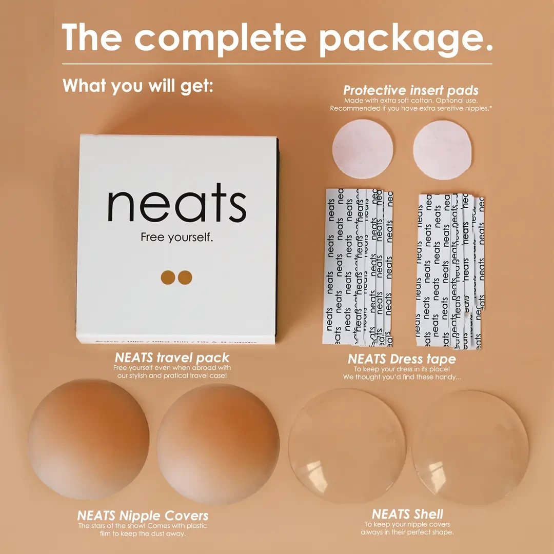 Neats zelfklevende siliconen tepelcovers - 1 paar (amandel)