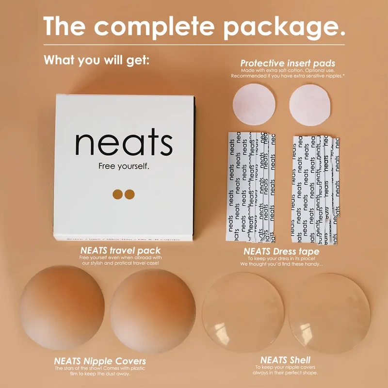 Neats Adhesive Silicone Nipple Covers - 1 pair (Almond)