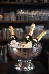 EDZARD champagne cooler bottle cooler wine cooler Cadiz, high-gloss polished stainless steel, double-walled, ø 32 cm
