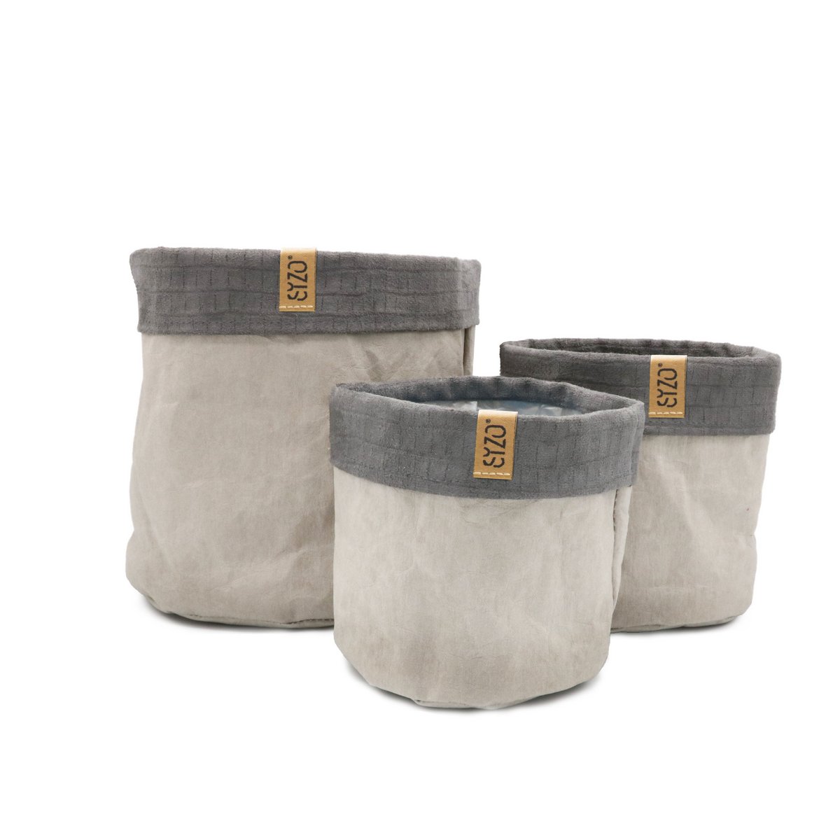 SIZO Paper Bag Grey with suede edge