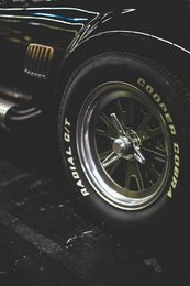 Poster featuring a close-up view of a racing tire with a distinctive tread pattern and Goodyear branding. The poster showcases the power and performance of motorsports.